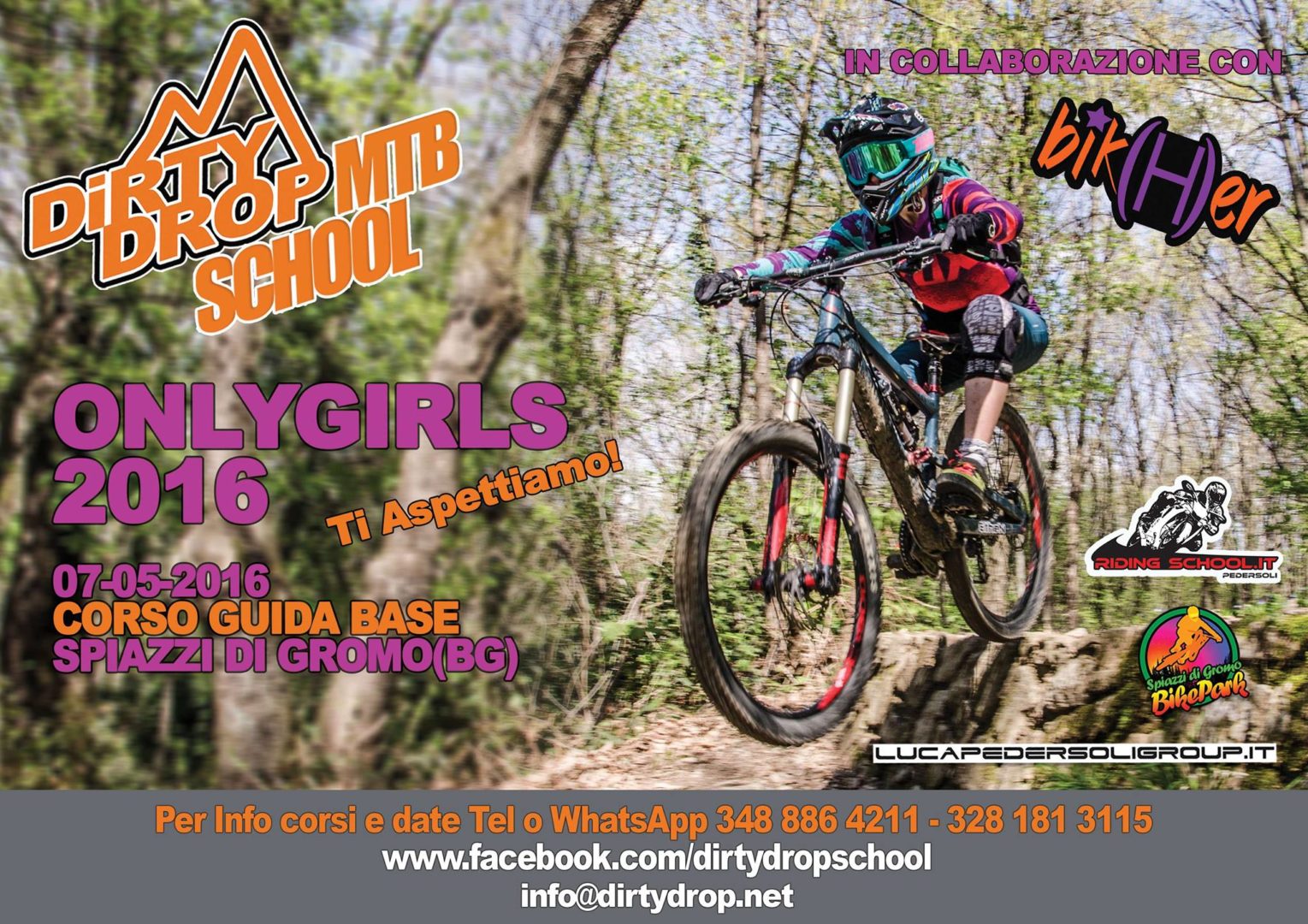 corso DH per ragazze Bik(H)er Dirty Drop MTB School Spiazzi di Gromo Bike Park